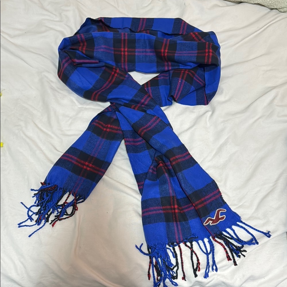 Hollister Blue Plaid Men's Scarf